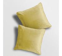 Velosso Premium Quality Velvet Sofa Cushion, Soft-Touch Zip Closure, Machine Washable Decorative Throw Cushion - Ochre