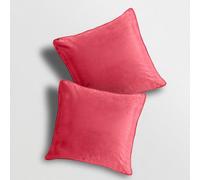 Velosso Premium Quality Velvet Sofa Cushion, Soft-Touch Zip Closure, Machine Washable Decorative Throw Cushion - Red