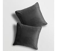 Velosso Premium Quality Velvet Sofa Cushion, Soft-Touch Zip Closure, Machine Washable Decorative Throw Cushion - Charcoal