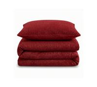 Velosso Red Glitter Cord Duvet Cover And Pillowcase Set Single