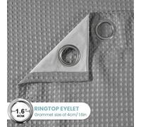 Velosso Ring Top Door Curtains - Waffle Weave Design, Textured Drapes, Light Filtering And Thermal Curtains For Modern Home Decor -Silver