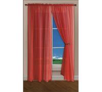 Velosso Rivera Plain Voile Panel Sheer Curtains in Red | Size: 150 cm width x 121 cm drop Velosso Red 150 cm width x 121 cm drop