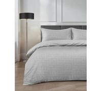 Velosso Sateen Touch Classic Scroll Duvet Cover and Pillowcase Set Soft Feel Hotel Quality Bedding Set Easycare (Silver, Double)