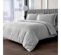 Velosso Satin Style Duvet Cover Pillowcase Set Soft Texture & Easy Care in Grey | Size: Double Velosso Grey Double