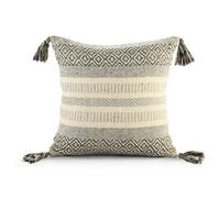 Velosso Shabby Chic Chenille Fabric Sofa Cushion, Machine Washable With Zip Closure - Grey