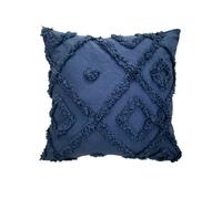 Velosso Shabby Chic Tuft Cushion - 43cm x 43cm - Blue