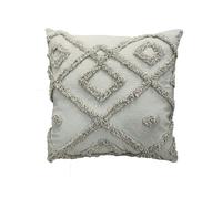 Velosso Shabby Chic Tuft Cushion - 43cm x 43cm - Grey