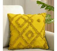 Velosso Shabby Chic Tuft Cushion - 43cm x 43cm - Orange