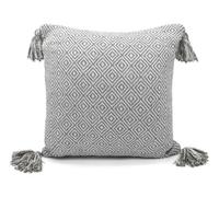 Velosso Shabby Chic Woven Texture Sofa Cushion, Zip Closure, Machine Washable, Decorative Cushion, Living Room Decor - Grey