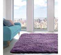 Velosso Shaggy Living Room Deep Shaggy High Pile 4cms Area Non-Shedding Bedroom Rug Modern Anti-Slip Soft Touch Thick Fluffy Rug (Purple, 160 x 230 cms)