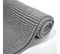Velosso Shaggy Noodle Chenille Touch High Density Bath Mat Pedestal Mat Anti Slip Super Absorbent (50 x 80 cms, Grey)