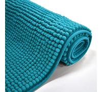 Velosso Shaggy Noodle Chenille Touch High Density Bath Mat Pedestal Mat Anti Slip Super Absorbent (50 x 80 cms, Jade)