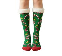 Velosso Sherpa Lined Christmas Socks - Ultra Soft Fluffy Winter Bed Socks for Women & Men, Festive Winter Thermal Warm Fleece Slipper Socks Gift Pair - Candy Canes
