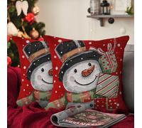 Velosso Snowman Presents Filled Christmas Cushion | Size: 43 cm x 43 cm Velosso Multicolor 43 cm x 43 cm