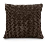 Velosso Snuggly Soft Touch Faux Fur Sofa Cushion, Luxurious Feel & Zip Closure - Perfect For Living Room Decor - Chocolate