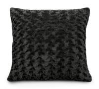 Velosso Snuggly Soft Touch Faux Fur Sofa Cushion, Luxurious Feel & Zip Closure - Perfect For Living Room Decor - Charcoal