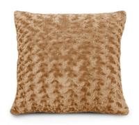 Velosso Snuggly Soft Touch Faux Fur Sofa Cushion, Luxurious Feel & Zip Closure - Perfect For Living Room Decor - Latte