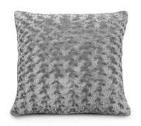 Velosso Snuggly Soft Touch Faux Fur Sofa Cushion, Luxurious Feel & Zip Closure - Perfect For Living Room Decor - Silver