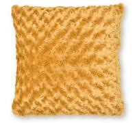 Velosso Snuggly Soft Touch Faux Fur Sofa Cushion, Luxurious Feel & Zip Closure - Perfect For Living Room Decor - Gold