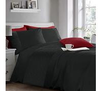 Velosso Soft Microfibre Duvet Double, King Size Cover with Pillow cases - Bedding Quilt Cover Set (Single, Quilted Geo Black)