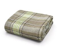 Velosso Soft Weave Cotton Throw Blanket 50X60 - Decorative Dual-Tone Blanket For Sofa, Bed, Couch - 50Cm X 60Cm - Natural And Lime