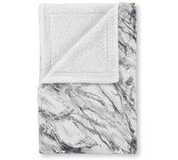 Velosso Sophisticated Velvet Throw Blanket With Sherpa Backed Warm Lining, Metallic Marble Design, 100Cmx150Cm - Grey