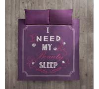 Velosso Stylish Duvet Cover & Pillowcase Set, Motivational Floral Design, Easy-Care & Breathable With Button Enclosure - Multicolour