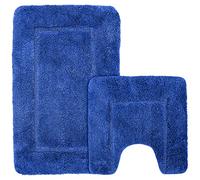 Velosso Super Soft Microfibre High Density Bath Mat Pedestal Mat Set Anti Slip Super Absorbent (Royal)