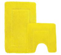 Velosso Super Soft Microfibre High Density Bath Mat Pedestal Mat Set Anti Slip Super Absorbent (Yellow)
