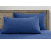 Velosso Super Soft Teddy Bear Fleece Pillowcase Pair Plain Thermal Plush Fluffy Warm French Blue Matching Pillowcase Pair