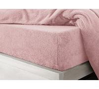 Velosso Super Soft Teddy Bear Plain Thermal Warm Fitted Sheet Fleece Plush Fluffy Extra Deep Sheet Blush Pink - King Size