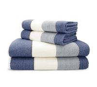 Velosso Superior Striped Ombre Towel Bale Set 100% Cotton (Navy)