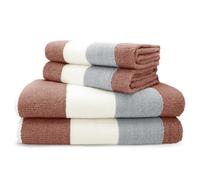 Velosso Superior Striped Ombre Towel Bale Set 100% Cotton (Terracotta Rust)