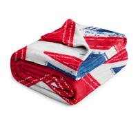 Velosso Supersnug Thermal Warm Fleece Throw Blanket In Vibrant Union Jack Style, Ideal For Bed Or Couch, 127Cm X 152Cm - Red And Blue