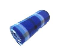 Velosso Tartan Check Polar Fleece, Throw Blanket, Suitable for Chair or Bed, Machine Washable, 127cm x 152cm (Blue Check)