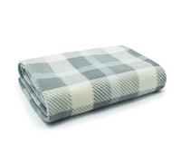 Velosso Tartan Check Polar Fleece, Throw Blanket, Suitable for Chair or Bed, Machine Washable, 127cm x 152cm (Grey Check)