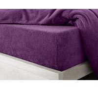 Velosso Teddy Bear Super Plush Warm Fuzzy Cuddly Fleece Thermal Bedding Fitted Sheets (1 x King Fitted Sheet, Purple)