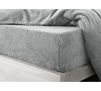 Velosso Teddy Bear Super Plush Warm Fuzzy Cuddly Fleece Thermal Bedding Fitted Sheets (1 x King Fitted Sheet, Silver Grey)