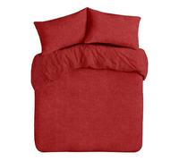 Velosso Teddy Bear Ultra Cosy Bedding Thermal Plush Duvet Cover and Pillowcase Set Fluffy Warm Cuddly Fleece Quilt Cover Set (Red, Double)