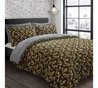 Velosso Teddy Bedding Camouflage Cosy Thermal Fleece Army Duvet Cover Quilt Bedding Set with Pillow Case Thermal Warm Fluffy Super Soft (Double)