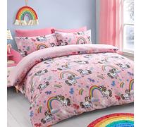 Velosso Teddy Bedding Unicorn Rainbow/Dinosaurs Kids Cosy Thermal Fleecy Warm Duvet Cover Bedding Set with Pillow Case Thermal Warm Fluffy Super Soft (Single Unicorn)
