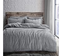 Velosso Teddy Cosy Fleece Duvet Cover Quilt Bedding Set with Pillow Case Thermal Warm Fluffy Fuzzy Super Soft (Slate Grey, Single)