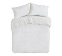 Velosso Teddy Fleece Double Duvet Cover Set, 3 Piece Thermal Plush Bedding Set with 2 Pillowcases, Soft Fluffy Finish, Button Closure (Cream)