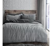 Velosso Teddy Fleece Duvet Cover & Pillowcase Set In Plush & Cosy Bedroom Decor, Soft Texture Bed Linen, Machine Washable - Charcoal