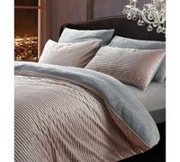 Velosso Teddy Fleece Duvet Cover & Pillowcase Set - Luxury Bedding For Modern Bedroom Look, Machine Washable - Blush Pink