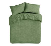 Velosso Teddy Fleece King Size Duvet Cover Set (Olive) | 3 Piece Thermal Plush Bedding Set with 2 Pillowcases, Soft Fluffy Finish, Button Closure