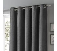 Velosso Teddy Fleece Readymade Eyelet Curtains in Charcoal | Size: 168 cm width x 183 cm drop Velosso Charcoal 168 cm width x 183 cm drop