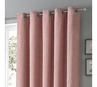 Velosso Teddy Fleece Readymade Eyelet Curtains in Dusty Pink | Size: 168 cm width x 137 cm drop Velosso Dusty Pink 168 cm width x 137 cm drop