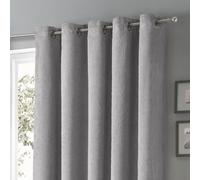 Velosso Teddy Fleece Readymade Eyelet Curtains in Grey | Size: 168 cm width x 137 cm drop Velosso Grey 168 cm width x 137 cm drop