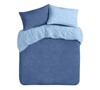 Velosso Teddy Fleece Reversible Single Bed Duvet Cover Set, 2 Piece Thermal Plush Bedding Set with 1 Pillowcase, Soft Fluffy Finish, Button Closure (Lt Blue/Blue)